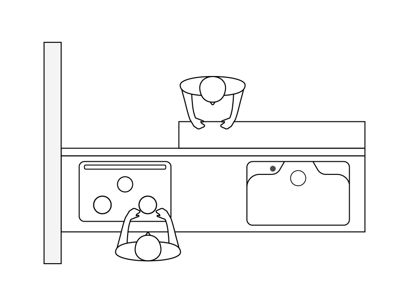 対面型キッチン（I型・ペニンシュラ型）